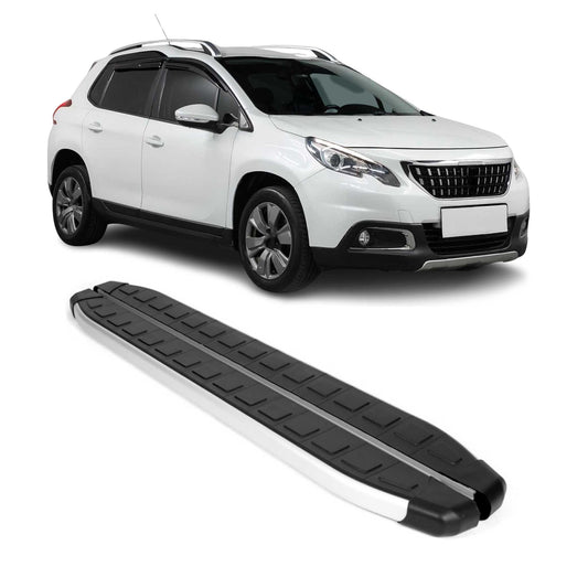 Seitenschweller Seitenbretter Trittbretter für Peugeot 2008 2013-19 Alu Schwarz