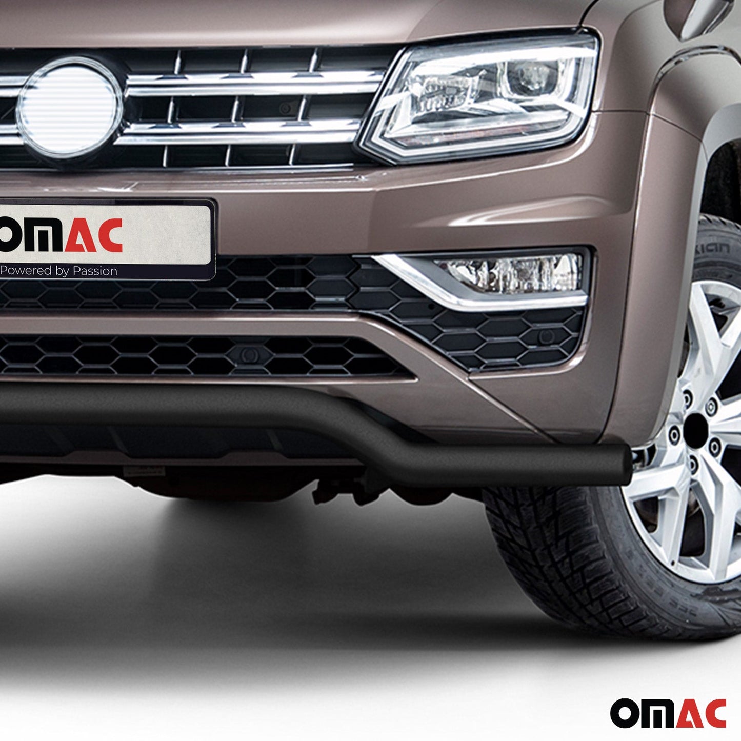 Bară de protecție/buton față pentru VW Amarok 2016-2021, omologată ABE, oțel inoxidabil, neagră