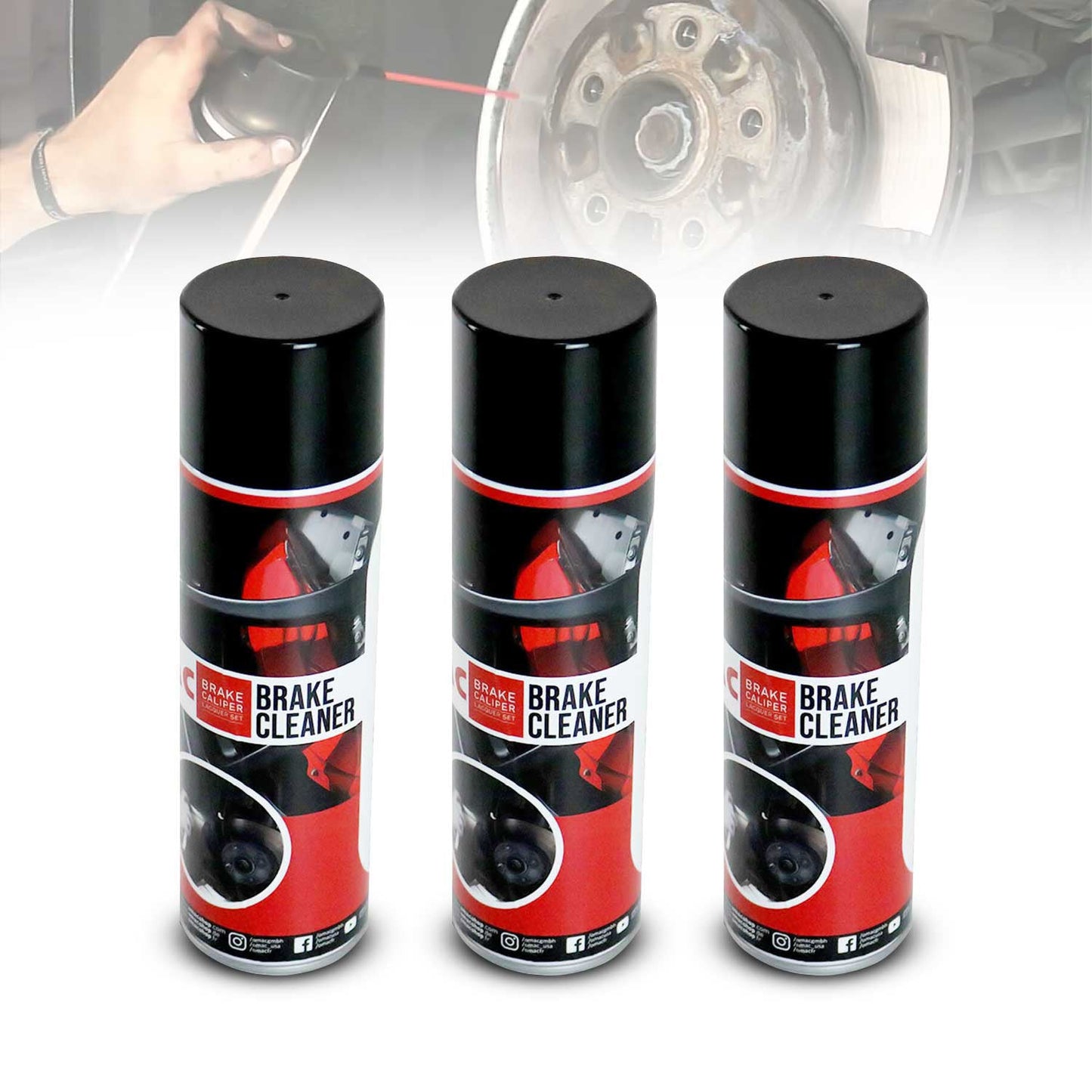 OMAC Bremsenreiniger Spraydose Teilereiniger Entfetter Reinigung 500 ml SET 3x