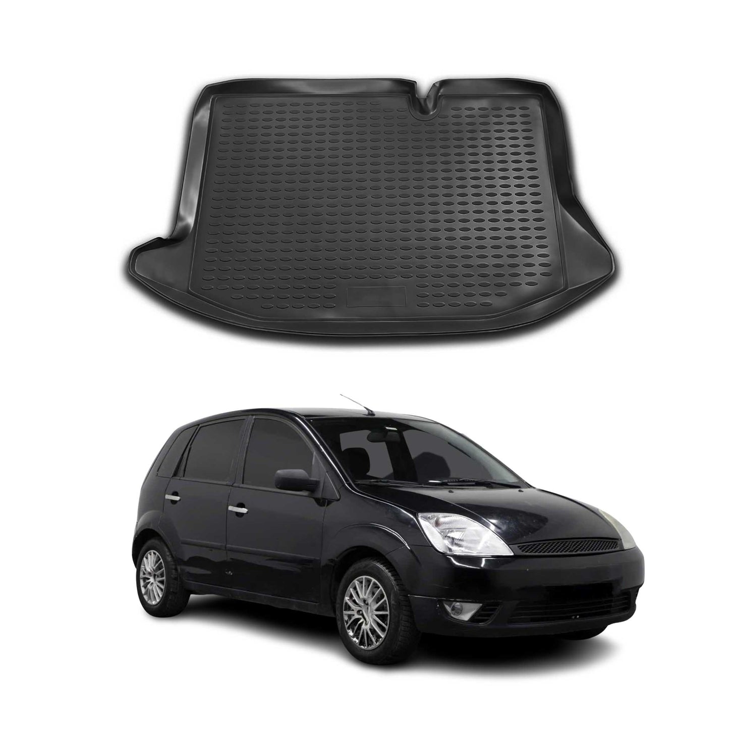 Covoraș portbagaj/tapițerie portbagaj pentru Ford Fiesta 2001-2008, cauciuc TPE, negru