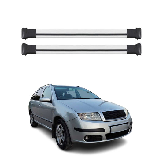 Portbagaj de plafon pentru Skoda Fabia mk1 1999-2007 75kg aluminiu argintiu 2 buc