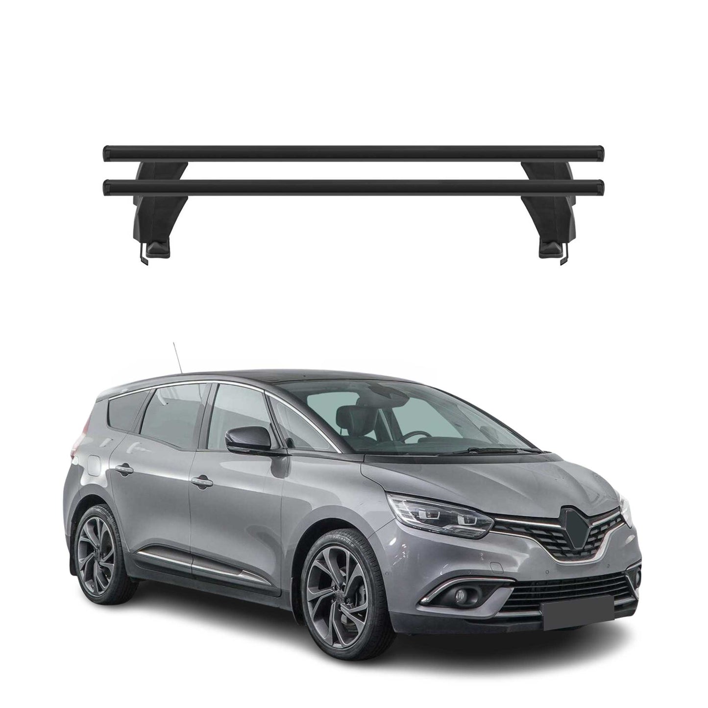 Bagażnik dachowy Menabo do Renault Grand Scenic mk4 2017-2022 50kg aluminium czarny 2x