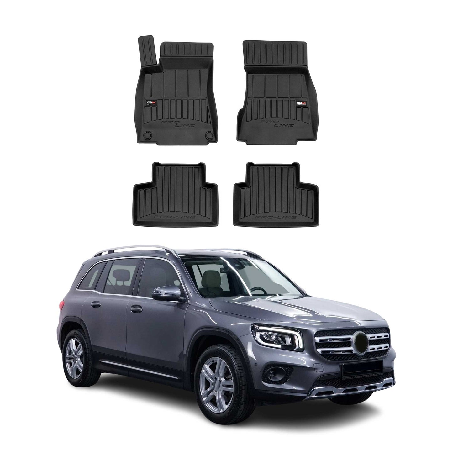 Covorașe auto TPE negre pentru Mercedes GLB X247 2019-2025, 4 buc.