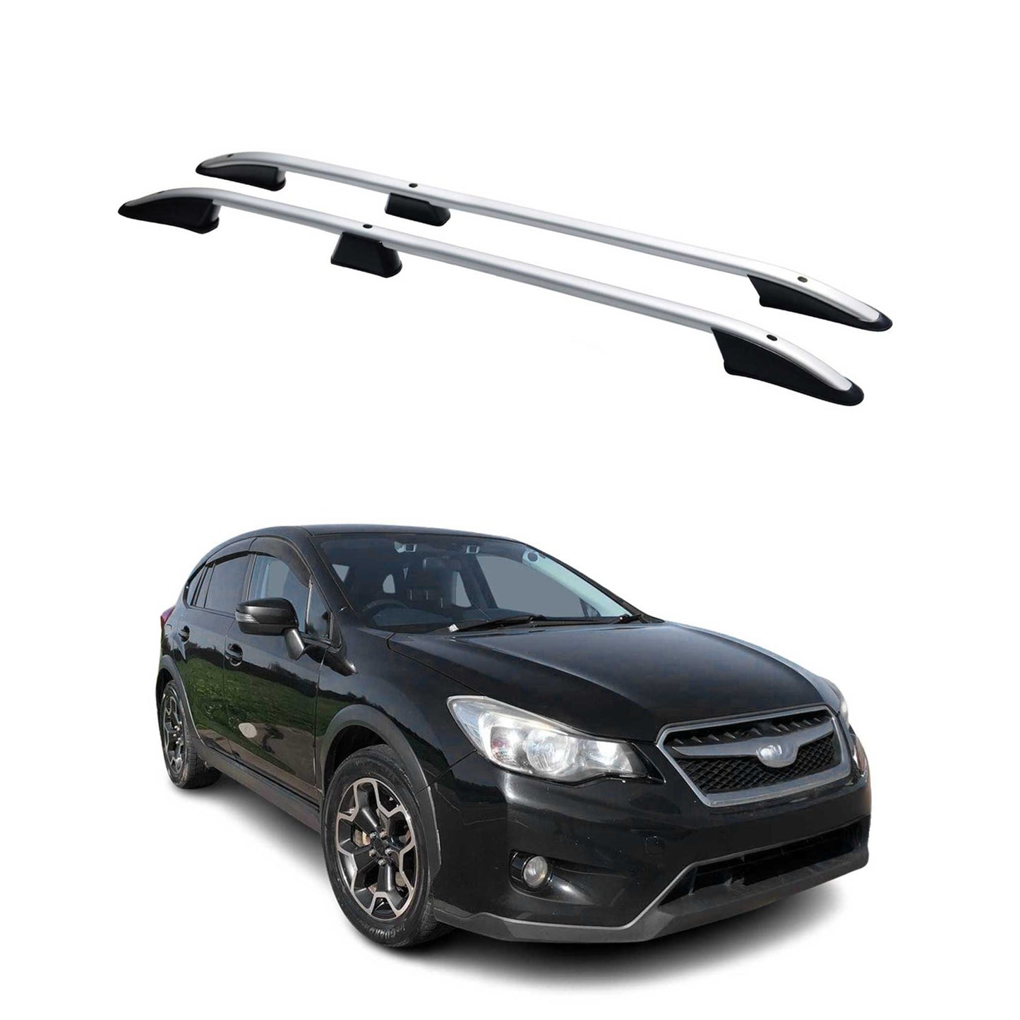 Dachreling Dachgepäckträger für Subaru XV GP 2012-2018 Aluminium Silber 2x