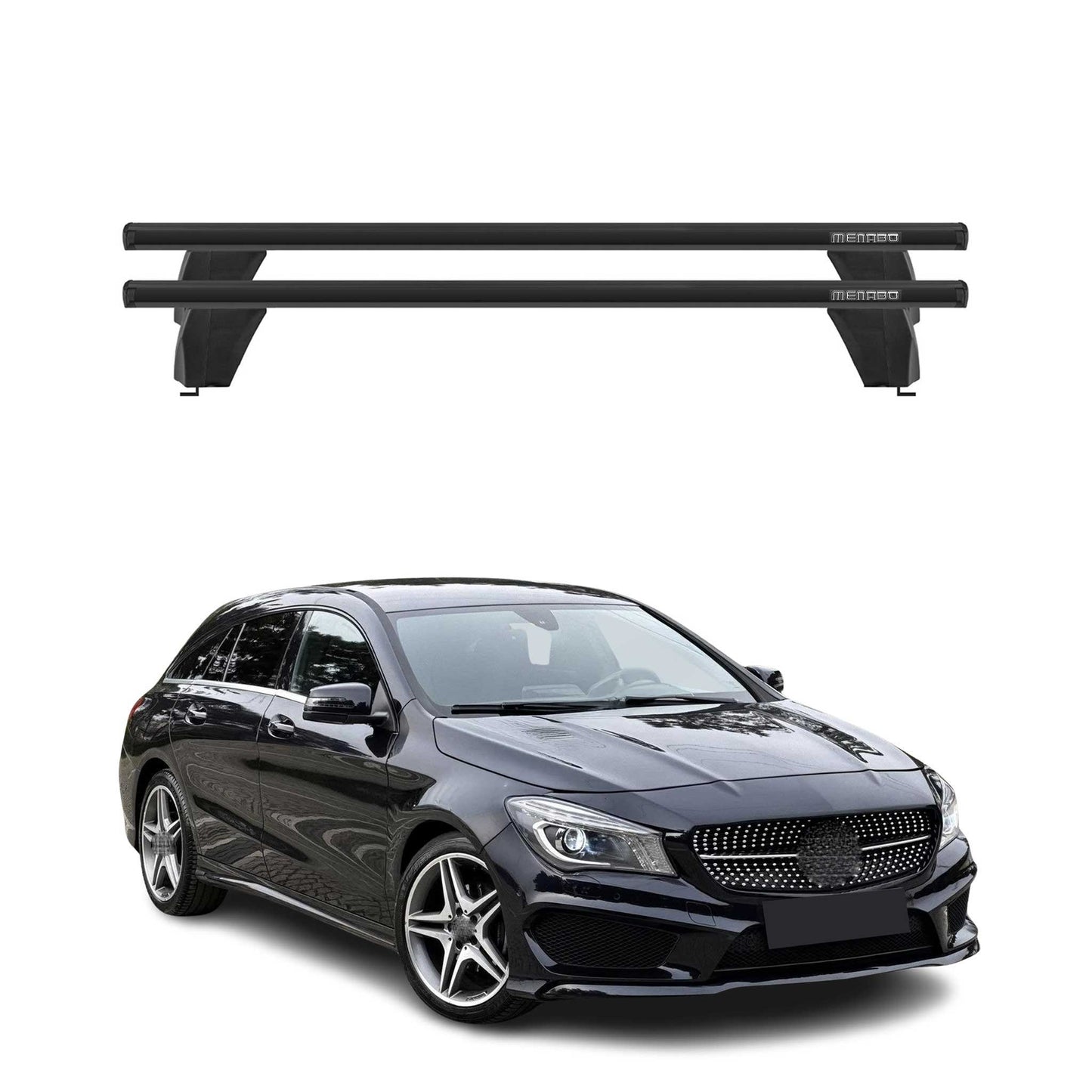 Menabo Dachträger Grundtäger für Mercedes CLA X117 2015-2025 75kg Alu Schwarz 2x