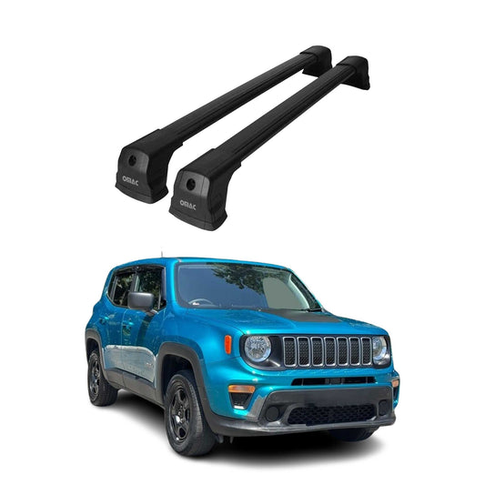 Dachträger Grundtäger für Jeep Renegade 2014-2025 75kg Aluminium Schwarz 2tlg