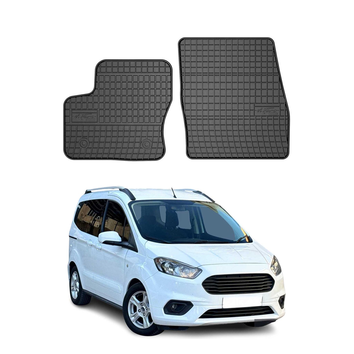 Covorașe auto Ford Tourneo Courier 2014-2018, TPE, negre, 2 buc.