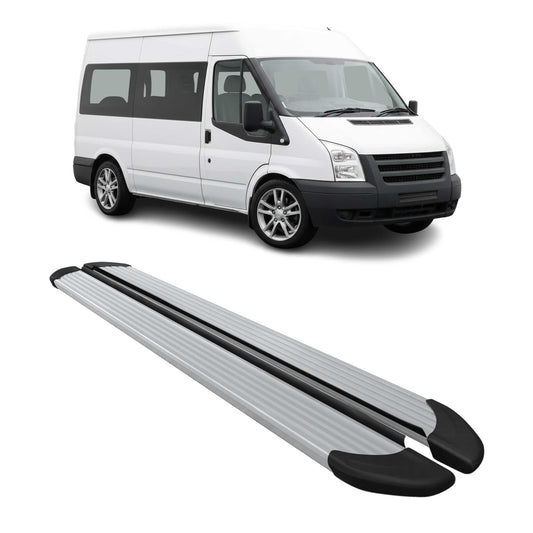 Seitenschweller Trittbretter Schweller für Ford Transit 2006-2014 L2 Alu Grau
