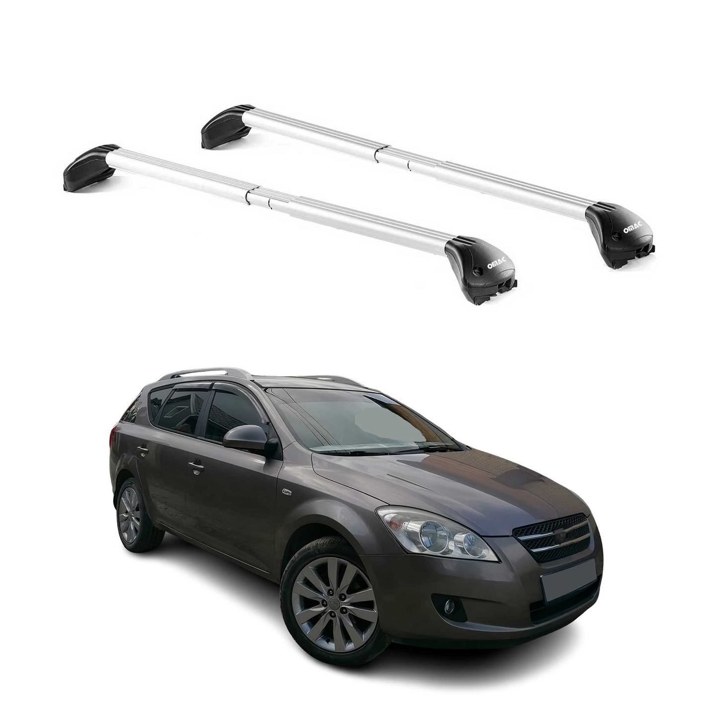 Dachträger Grundtäger für Kia Cee'd Kombi ED 2007-2012 5tür 100kg Alu ABE Silber