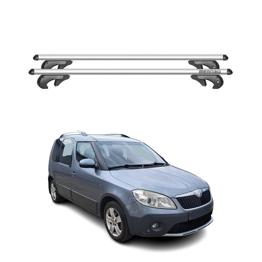 Menabo Dachträger Grundtäger für Skoda Roomster Praktik 2007-2015 90kg Silber 2x