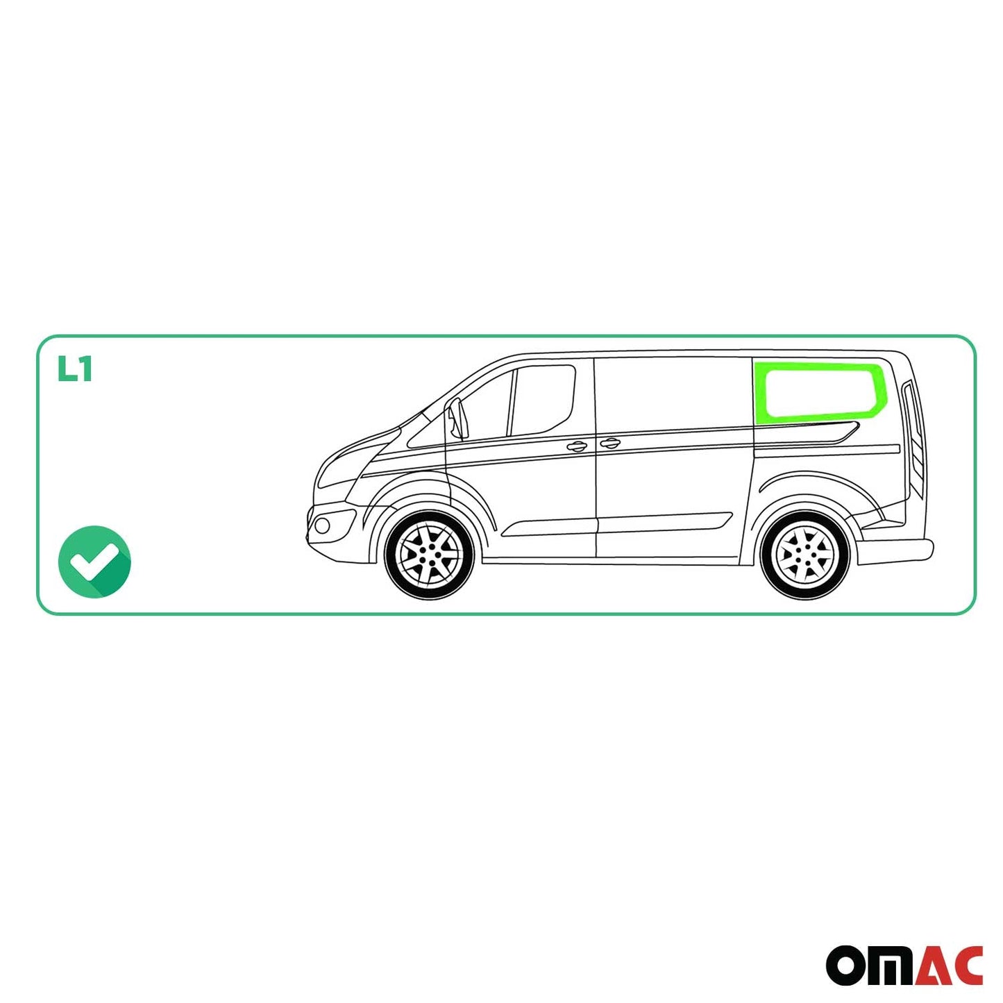 Glasfenster Auto Seitenfenster für Ford Transit Custom 2013-2024 Links L1