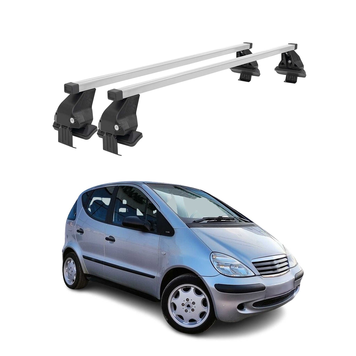 Menabo Dachträger für Mercedes A Klasse W168 1997-2004 50kg Stahl Silber 2x