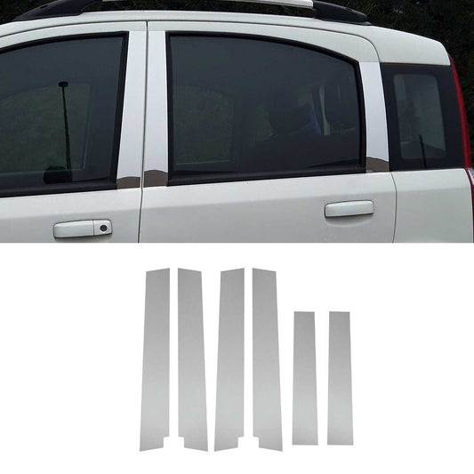 B-Säule Türsäulen Verkleidung für Fiat Panda 2003-2012 Edelstahl Silber 6tlg