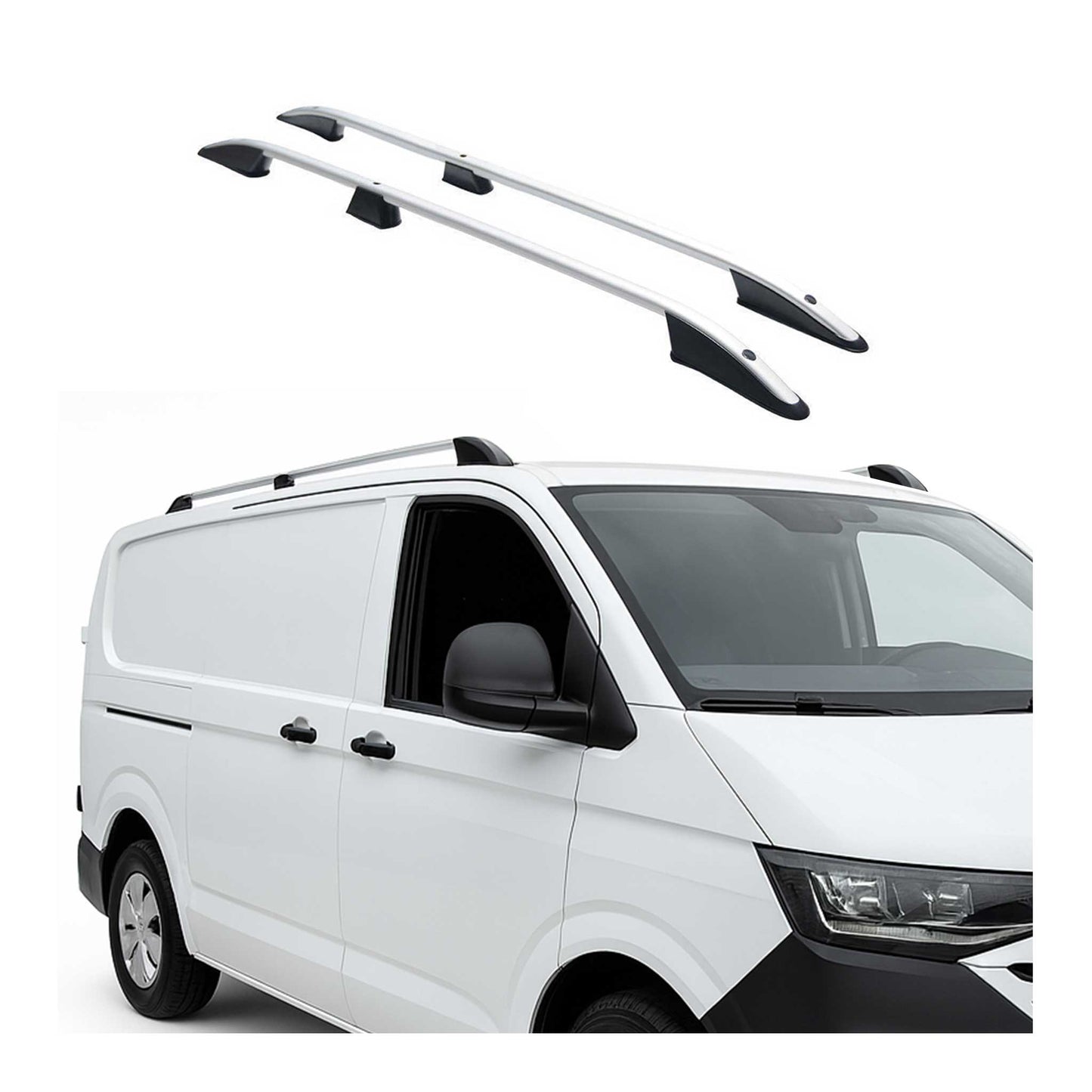 Dachreling Dachgepäckträger für VW Transporter T7 2024-2025 L2 Langer Silber 2x