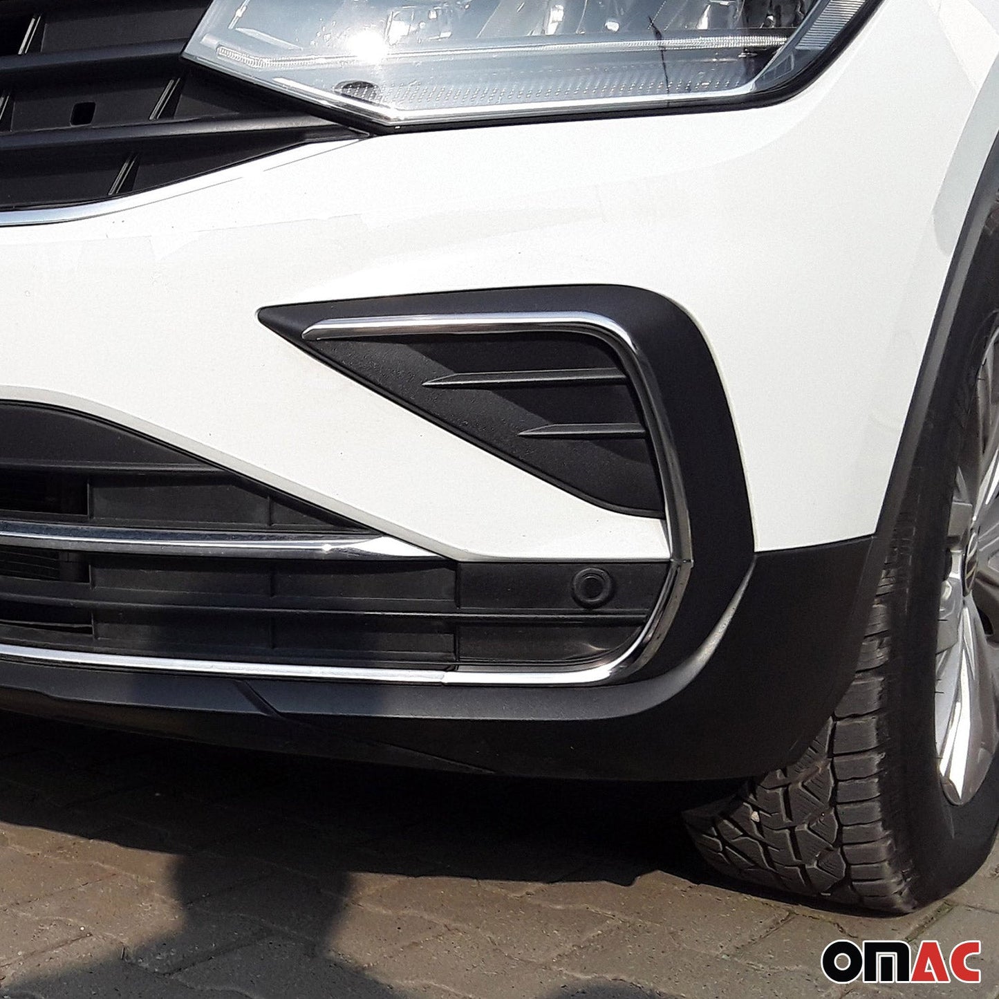 Nebelscheinwerfer Rahmen Umrandung für VW Tiguan 2020-2024 Edelstahl Silber 4tlg