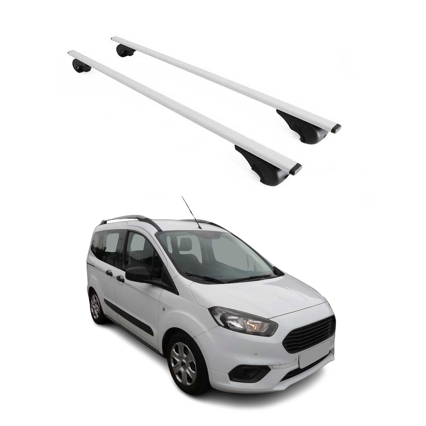 Dachträger Grundtäger für Ford Courier 2014-2023 75kg Metall Silber 2 tlg