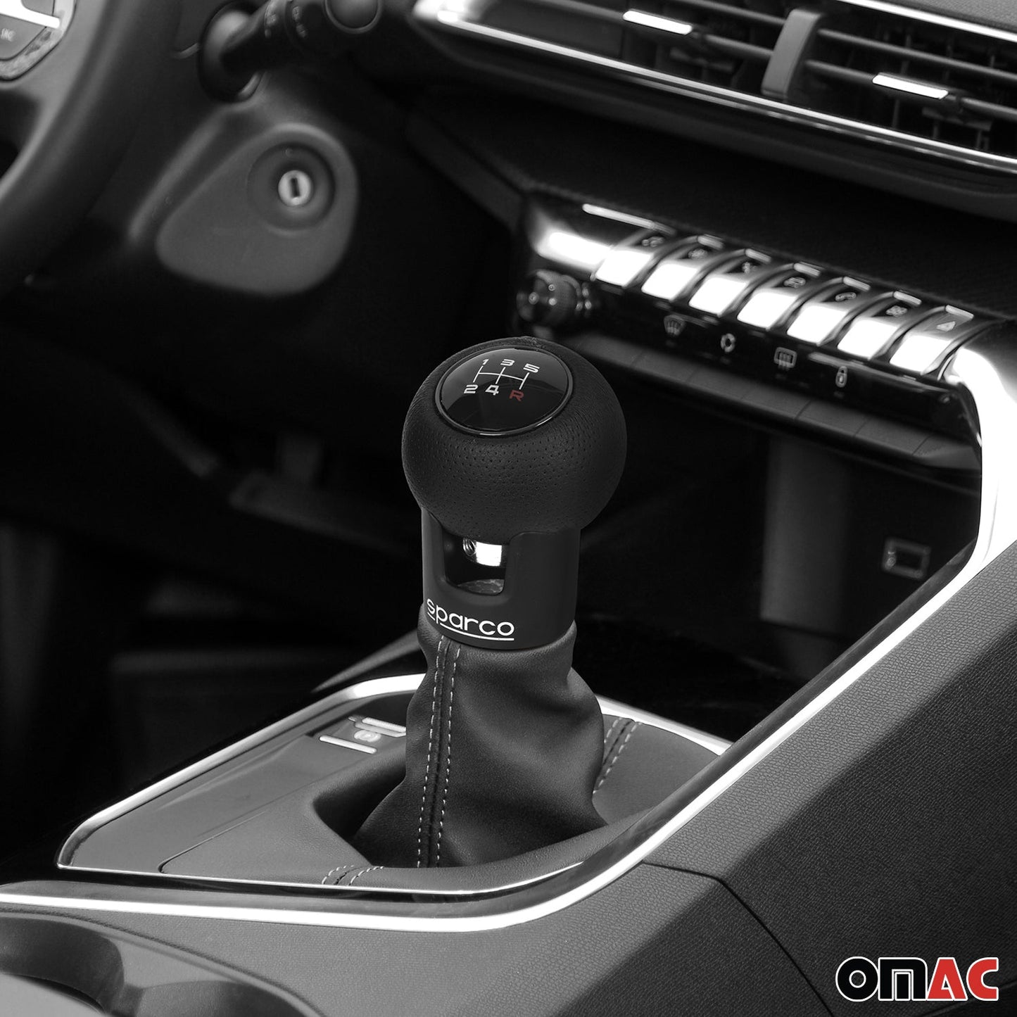 SPARCO Schaltknauf Schalthebel Schaltknopf Aluminium Kunstleder Mattschwarz