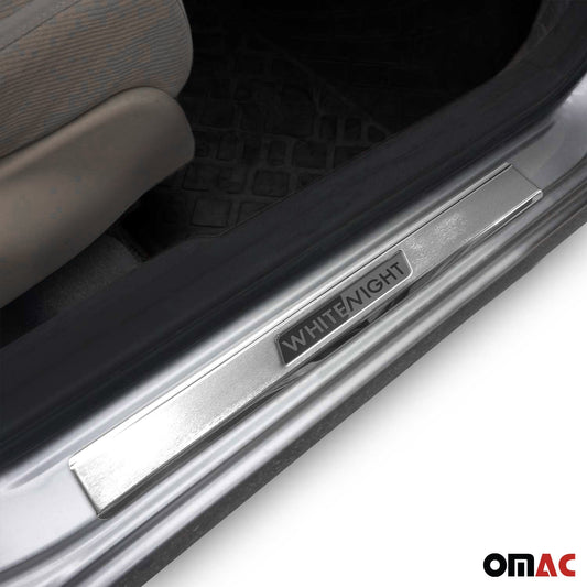 Ornamente prag uși pentru VW Tiguan 2007-2016, oțel inoxidabil, argintiu, set 2 piese