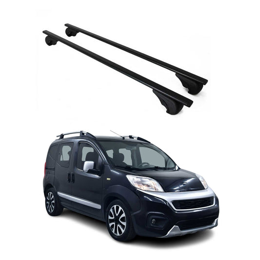 Portbagaj de plafon pentru Fiat Fiorino / Qubo 2008-2024 75kg metal negru 2x