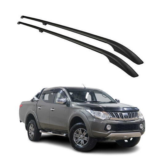 Dachreling Dachgepäckträger für Mitsubishi L200 DoubleCab 2016-2019 Alu Schwarz