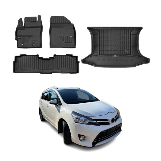 OMAC Fußmatten & Kofferraumwanne Set für Toyota Verso 2009-2018 Gummi Schwarz 4x