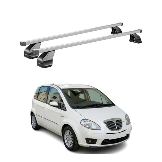 Menabo Dachträger Grundtäger für Lancia Musa 2007-2012 75kg Stahl Silber 2 tlg