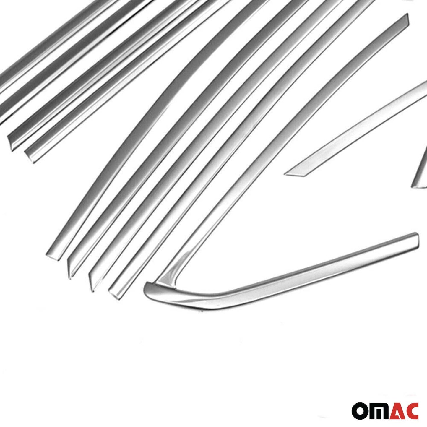 Ornamente/ramuri pentru geamuri Ford Focus 2011-2018 sedan, oțel inoxidabil, 12 buc.