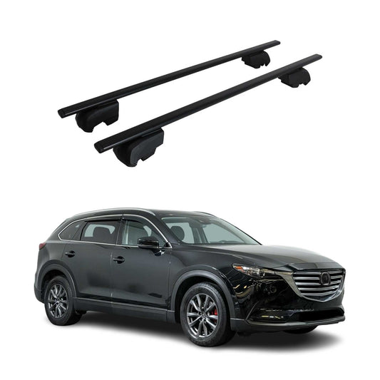 Portbagaj de plafon pentru Mazda CX-9 2016-2024 75kg, negru metalic, 2 buc.