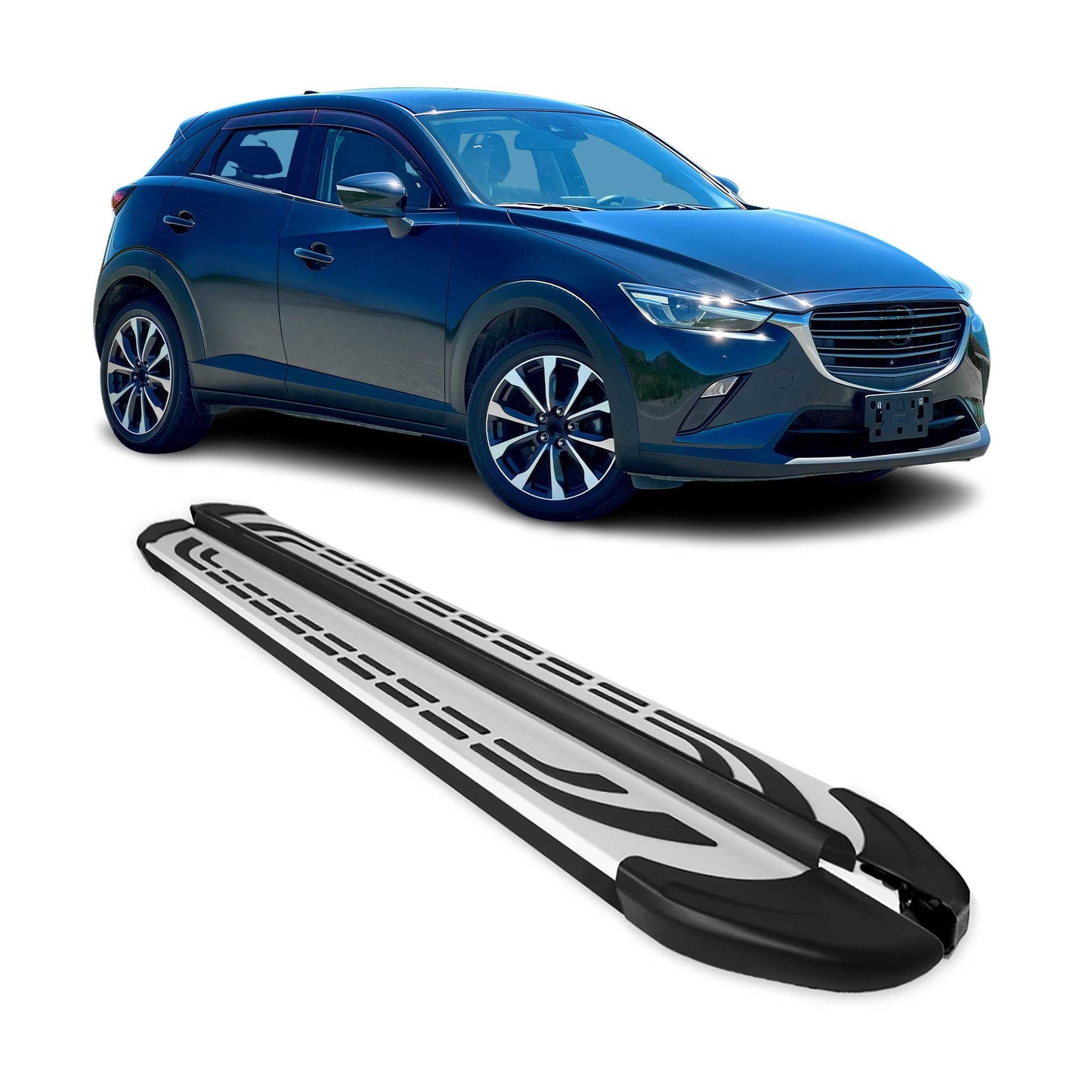 Trittbretter Seitenschweller Seitenbretter für Mazda CX-3 2015-2025 Alu Schwarz