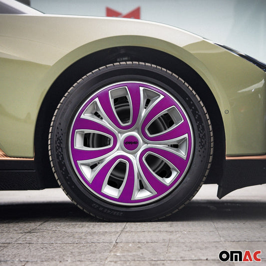 Capace roți 16 inch gri și violet set 4 piese