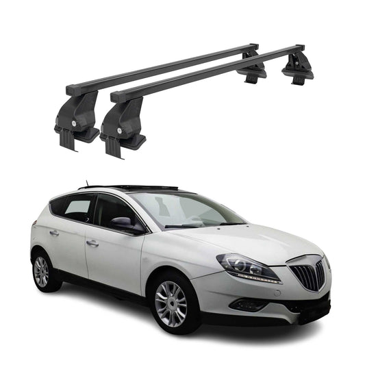 Menabo Dachträger Grundtäger für Lancia Delta 2008-2014 50kg Stahl Schwarz 2 tlg