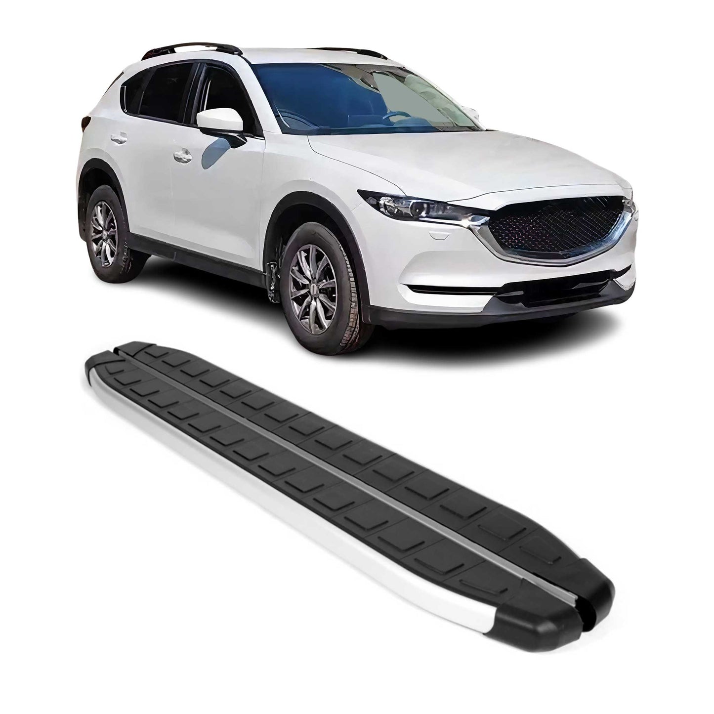 Seitenschweller Seitenbretter Trittbretter für Mazda CX-5 2017-2025 Alu Schwarz
