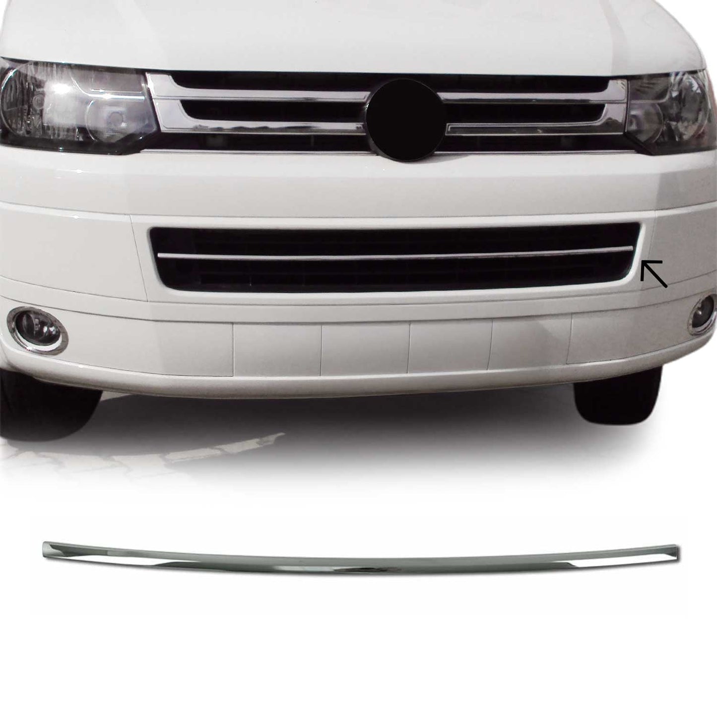 Kühlergrill Leisten Grillleisten für VW Transporter T5 2010-2015 Chrom Silber