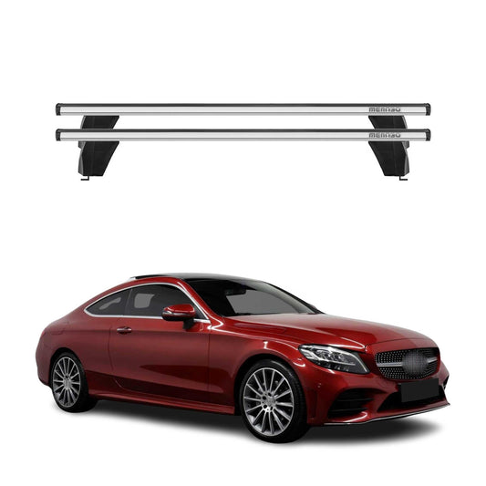 Menabo Dachträger für Mercedes C Klasse C205 Coupe 2016-2023 75kg Alu Silber 2x