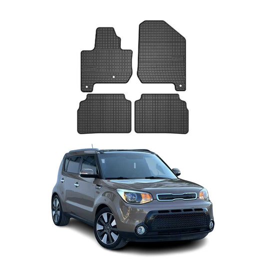 Covorașe de cauciuc Kia Soul EV 2014-2019, set de 4 piese, negru