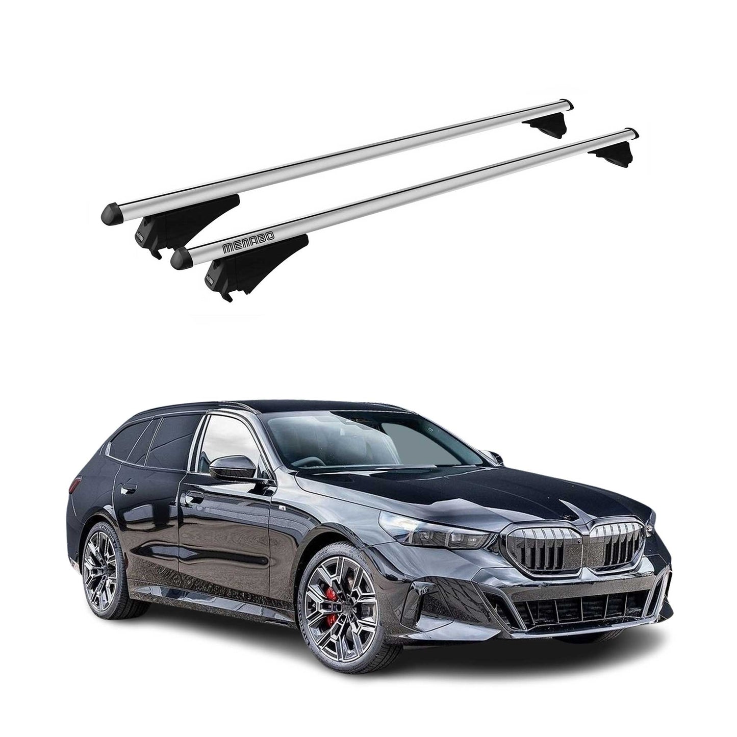2024-2025 BMW 5er G61 Touring Menabo Grundträger Dachträger 75kg Aluminium Grau 2x