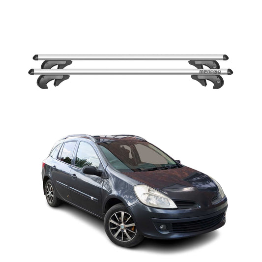 Menabo Dachträger Grundtäger für Renault Clio mk3 Kombi 2007-2012 Alu Silber 2x