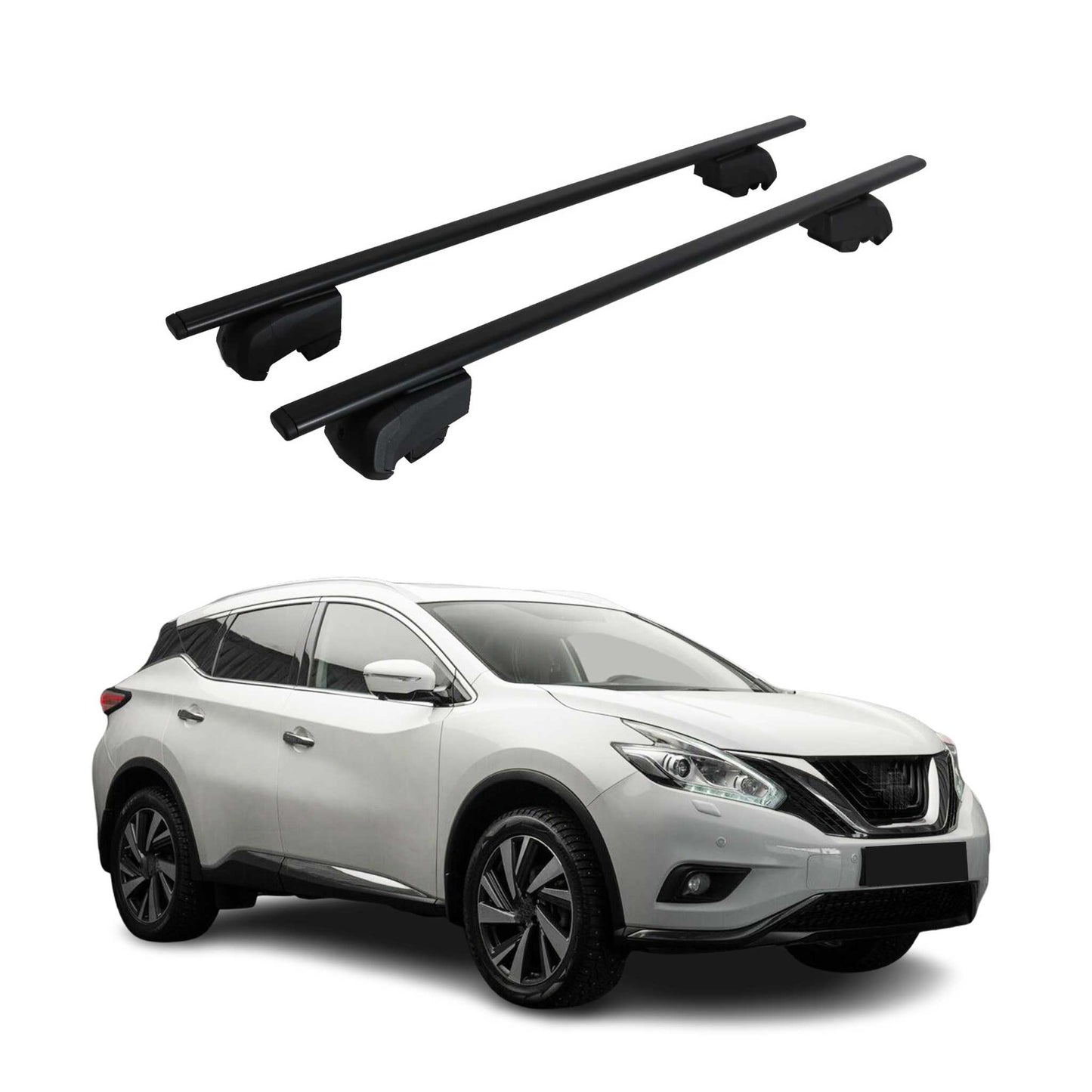 Portbagaj de plafon pentru Nissan Murano 2014-2025 75kg, negru metalic, 2 buc.