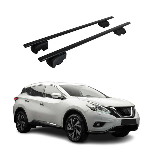 Portbagaj de plafon pentru Nissan Murano 2014-2025 75kg, negru metalic, 2 buc.