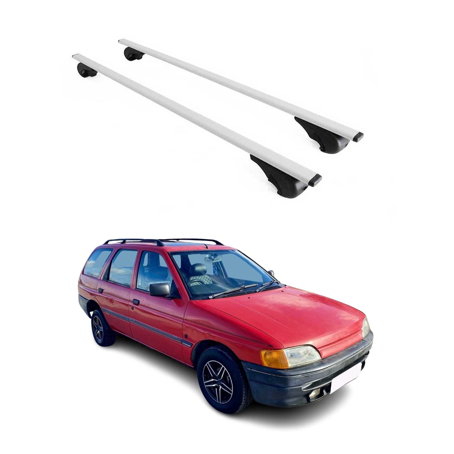 Dachträger Gepäckträger für Ford Escort Turnier 1990-1997 Metall Grau