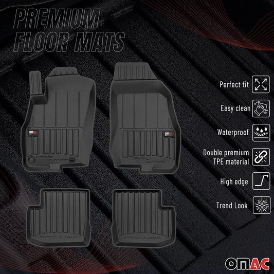 Fußmatten Gummimatten für Fiat Grande Punto 2005-2009 Premium Schwarz TPE 4x