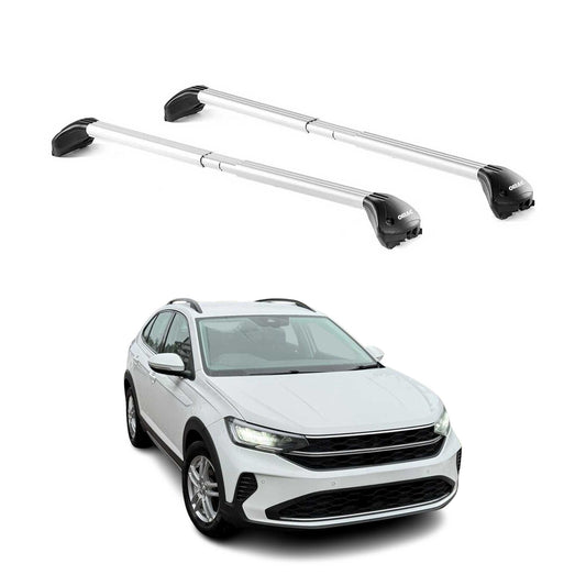 Dachträger Grundtäger für VW Taigo 2021-2025 5 tür 100kg Alu Silber 2 tlg ABE