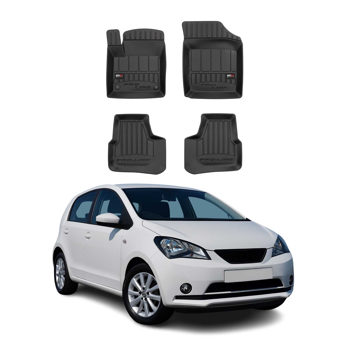 2011-2019 Seat Mii Fußmatten TPE Schwarz 4 tlg