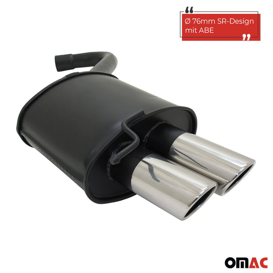 Novus Sportauspuff für BMW E90 / E91 2x76mm SR-Design Endschalldämpfer mit ABE