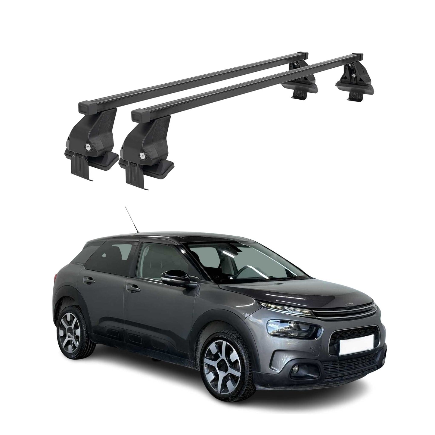 Menabo Dachträger Grundtäger für Citroen C4 Cactus 2018-2024 50kg Stahl Schwarz