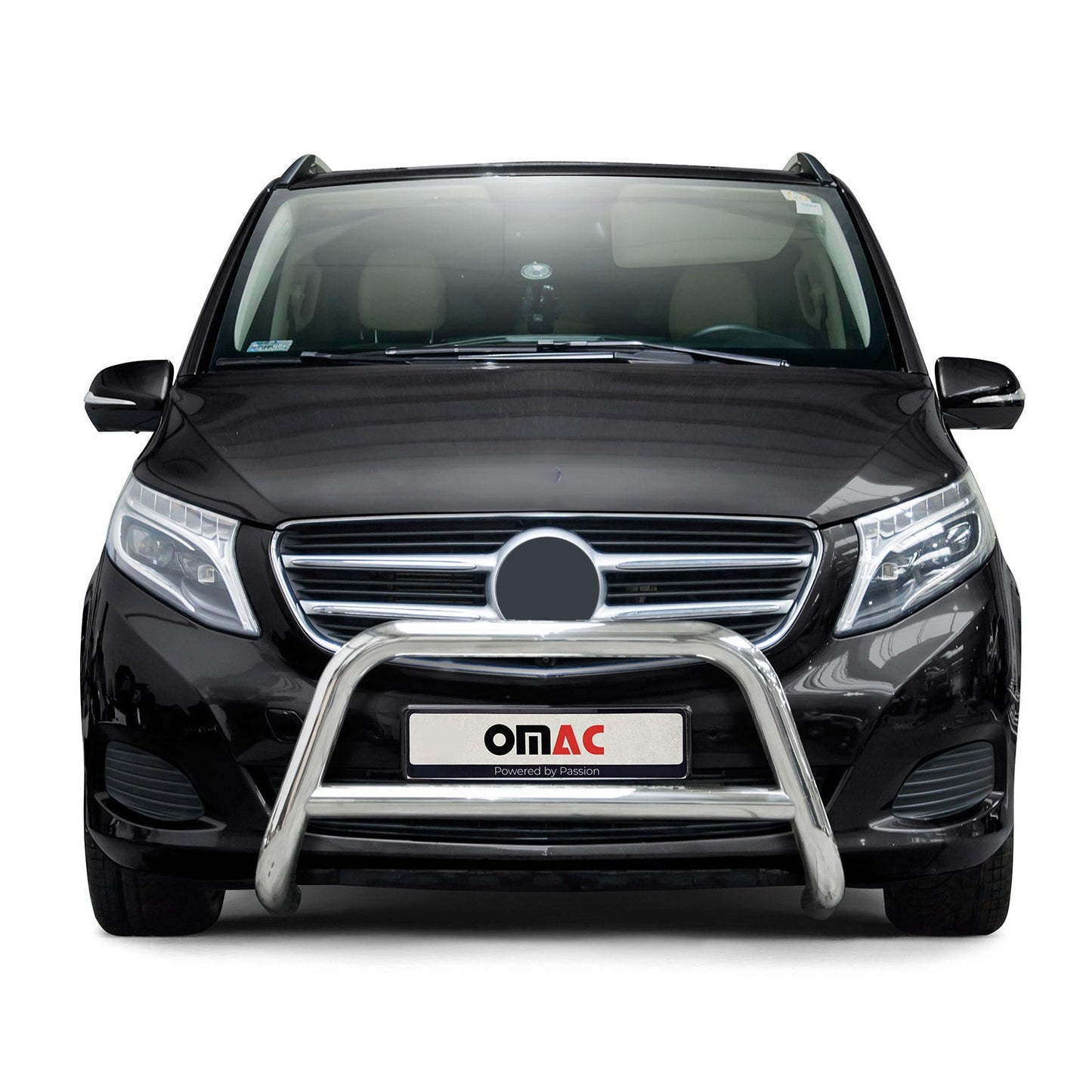 Bară de protecție/buton față pentru Mercedes Clasa 2014-2025, omologată ABE, oțel, argintiu