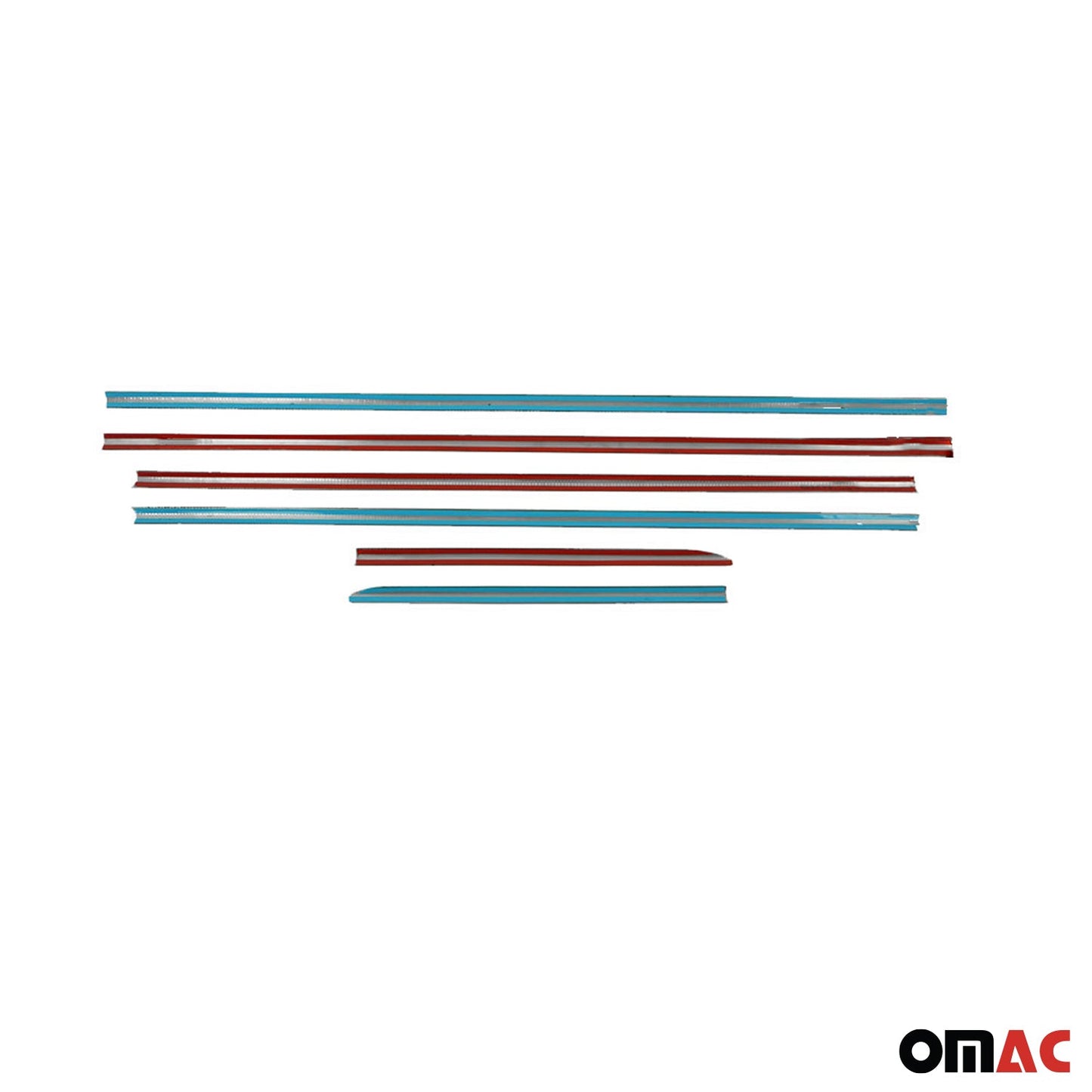 Benzi decorative pentru geamuri pentru VW Golf mk7 Variant 2013-2020, oțel inoxidabil cromat, 6 buc.