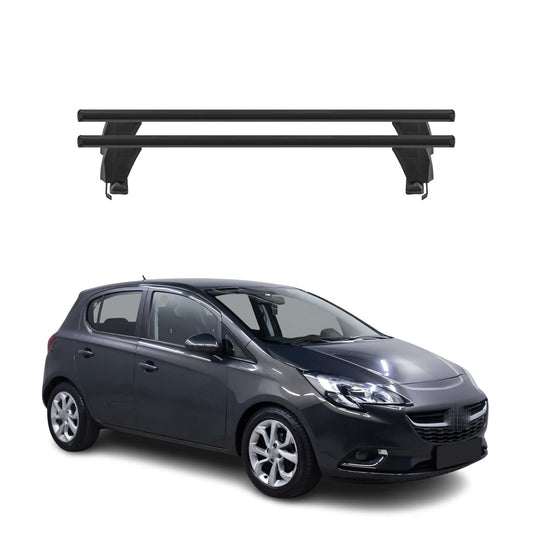 Menabo Dachträger Grundtäger für Opel Corsa E 2014-2019 50kg Alu Schwarz 2 tlg
