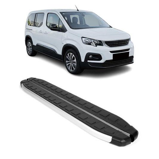 Listwy progowe, progi boczne i progi do Peugeota Riftera 2019-2025 L2, aluminiowe, zestaw 2 szt.