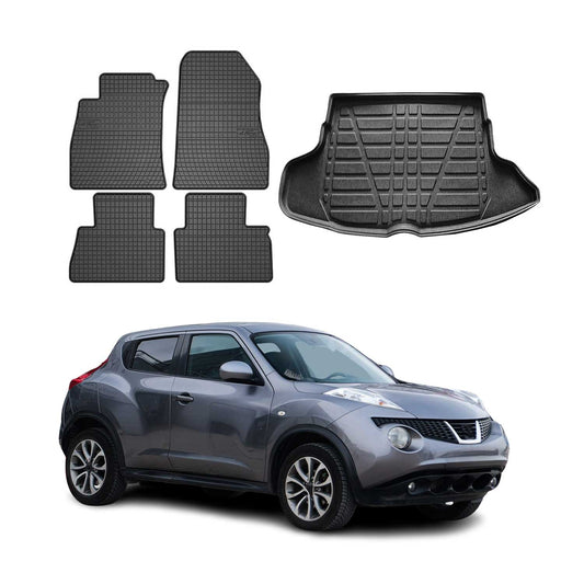 Set covorașe și tapițerie portbagaj pentru Nissan Juke 2010-2019, cauciuc TPE inferior, 5x